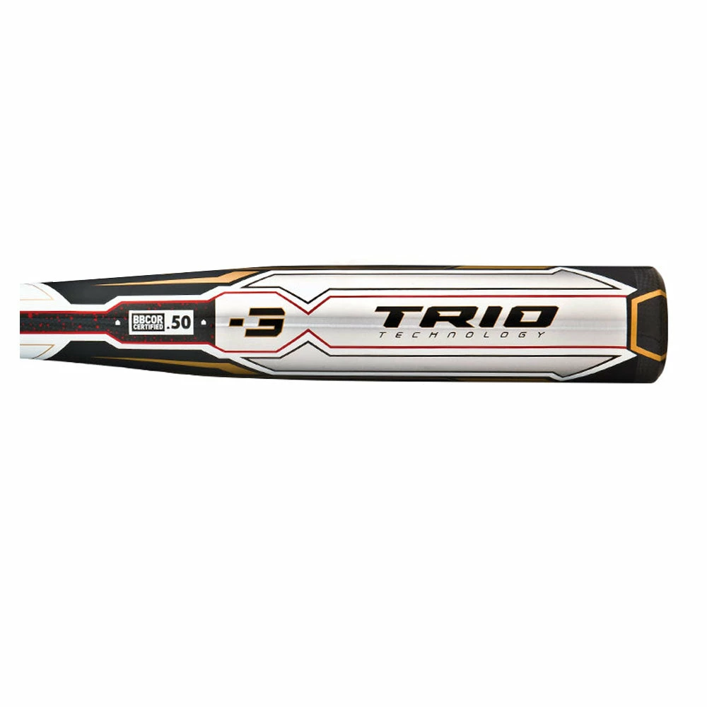 New Rawlings Trio Technology BBRTTB BBCOR Baseball Bat 2 5/8″ Black/White - Image 2