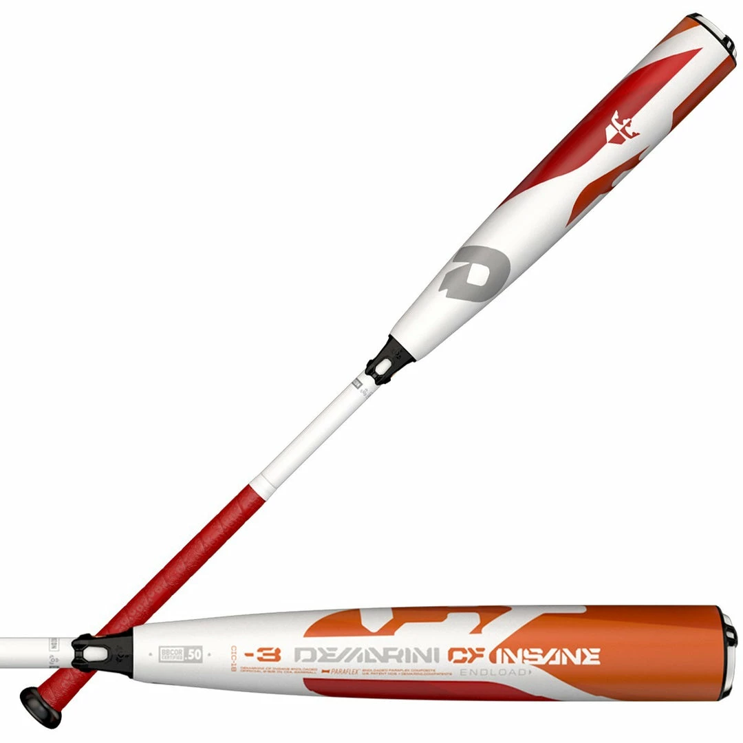 New DeMarini CIC-18 Insane BBCOR Baseball Bat 2 5/8″ 2018 White/Red Adult - Image 2