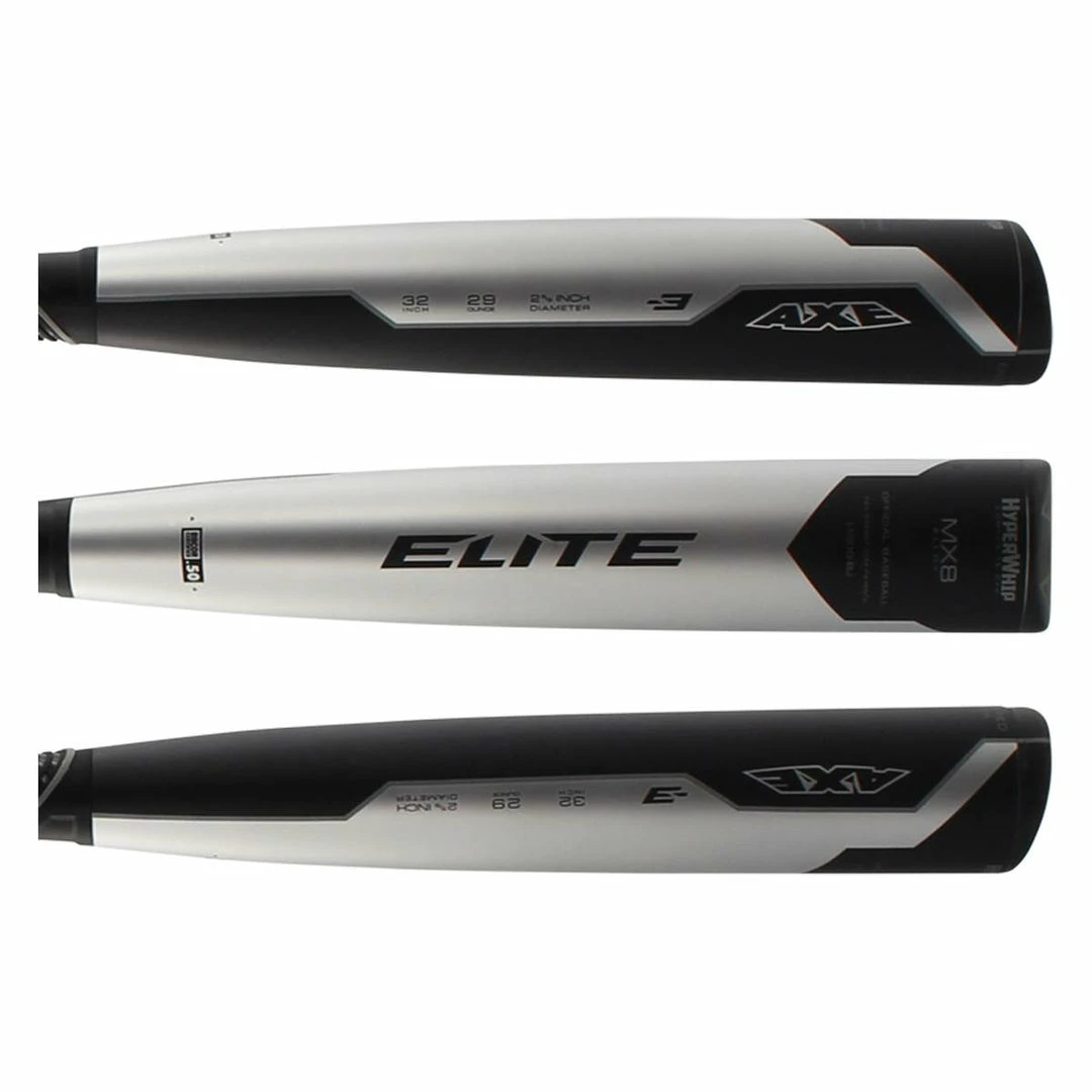 New Baden Axe Elite Hybrid L130G-BJ BBCOR Baseball Bat Black/Silv 2 5/8 Baseball Bats - Image 2