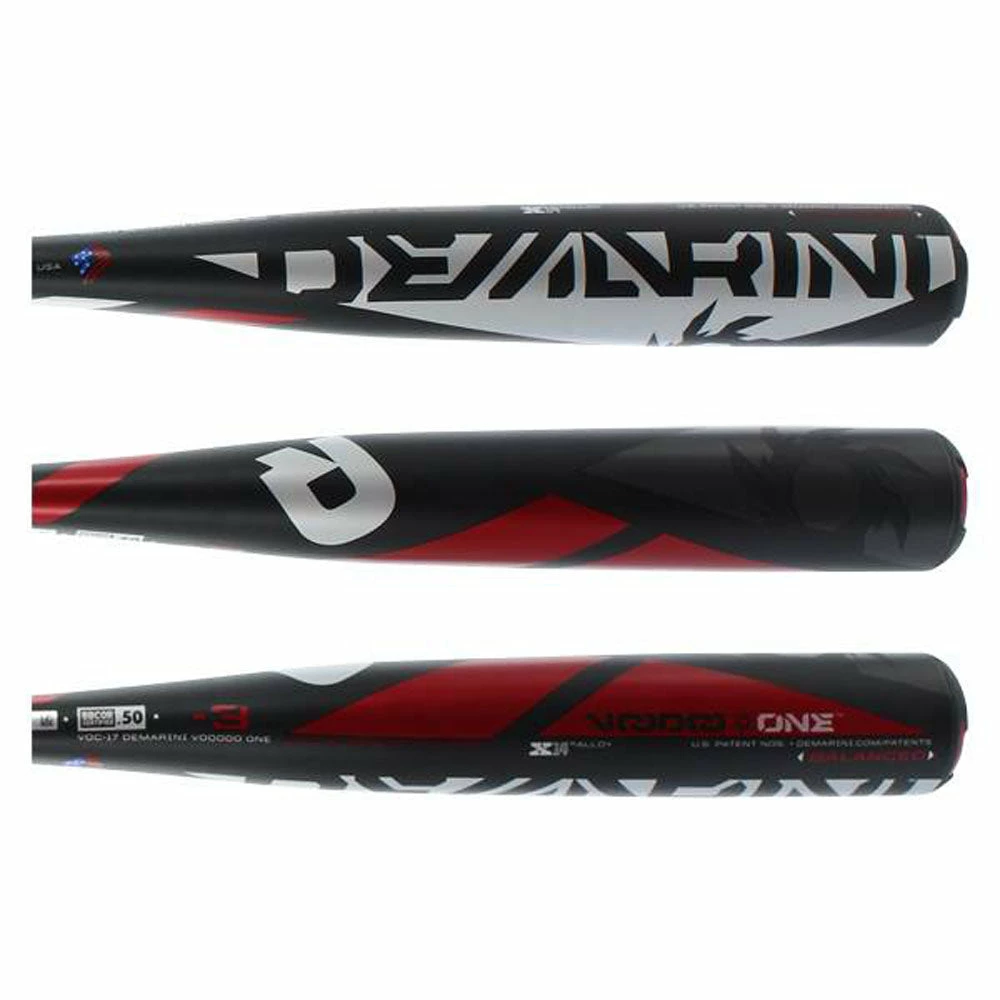 DeMarini Voodoo One BBCOR Baseball Bat, VOC-17 Oz, Blk/Rd/Slvr 2 5/8″ - Image 2